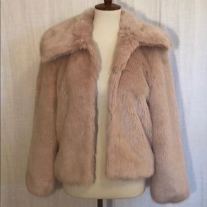 Blush faux fur jacket